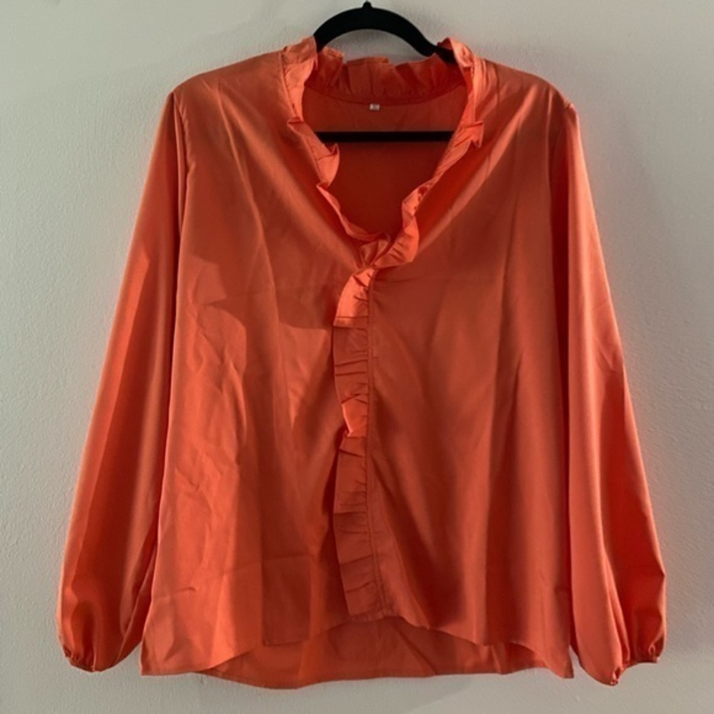 Women’s Coral Ruffle Blouse